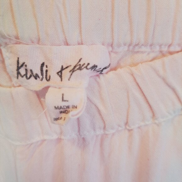 Kiwi & Punch Pink Tie Dye High Slit Y2K Wide Leg Lightweight Festival Pants Sz L - Picture 10 of 11